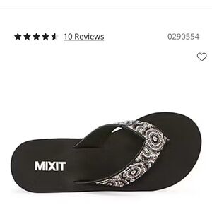 Mixit Black Sandals with Patterned Strap